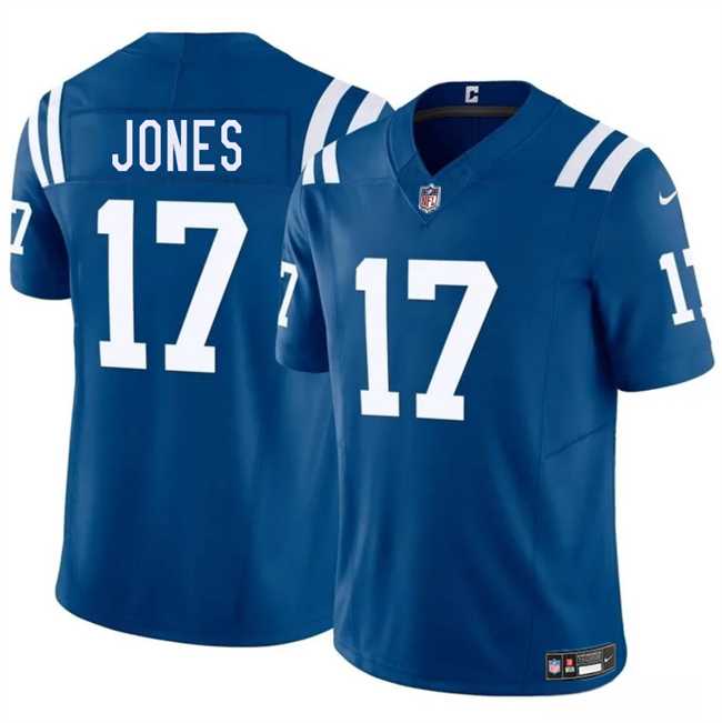 Men & Women & Youth Indianapolis Colts #17 Daniel Jones Blue 2025 F.U.S.E. Vapor Limited Stitched Jersey